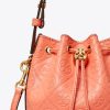 T Monogram Leather Mini Bucket Bag