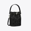 T Monogram Leather Mini Bucket Bag